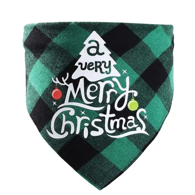 Christmas Plaid Pet Bandanas | "Santa’s Favorite" Edition