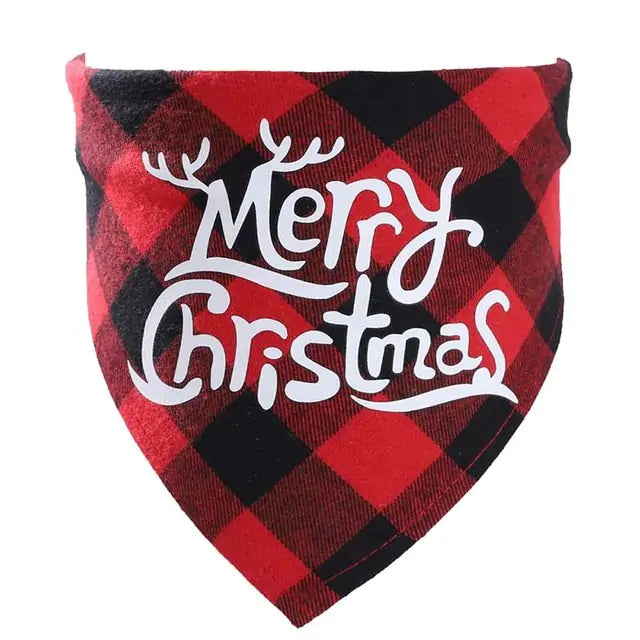 Christmas Plaid Pet Bandanas | "Santa’s Favorite" Edition