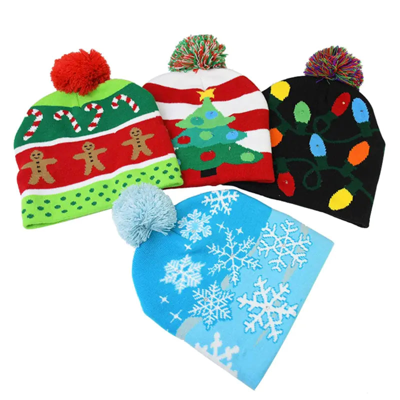 LED Christmas Knitted Hat – Light-Up Holiday Beanie for Festive Fun