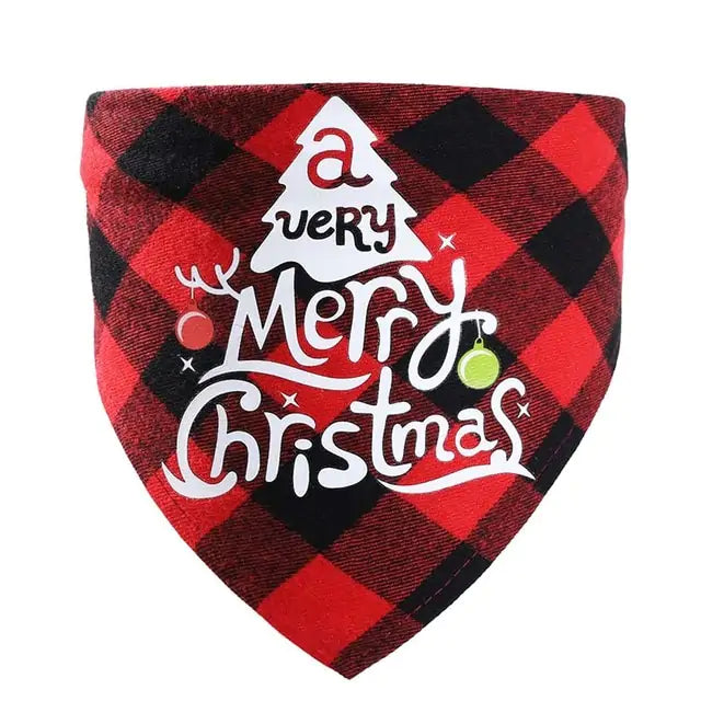 Christmas Plaid Pet Bandanas | "Santa’s Favorite" Edition