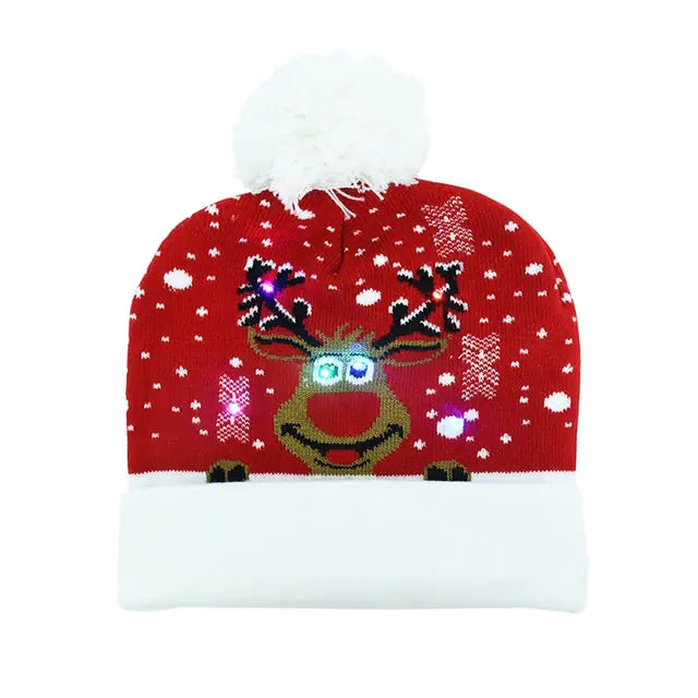 LED Christmas Knitted Hat – Light-Up Holiday Beanie for Festive Fun